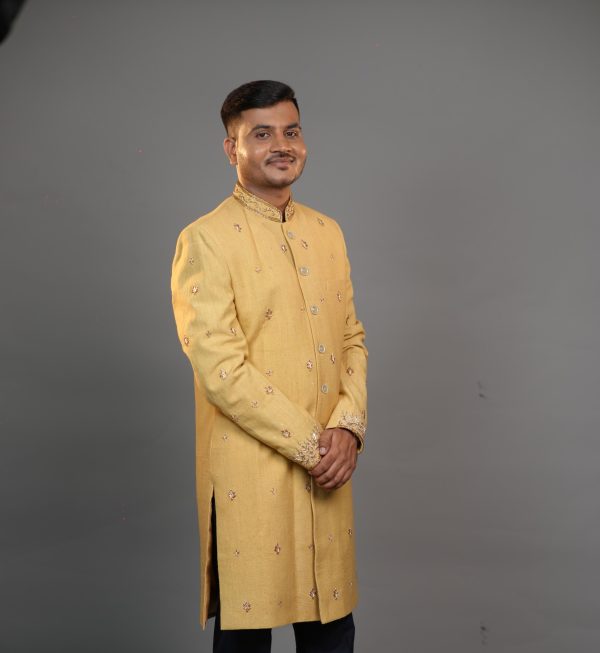 Golden Embellished Sherwani